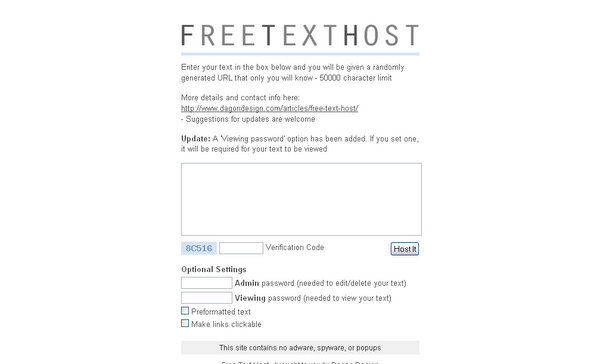 FreeTextHost.com